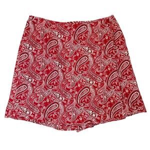 Vintage Y2K Statements Red Paisley Bandana Print Skort Size 14